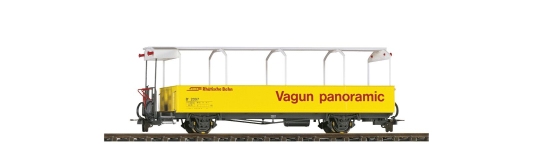 Bemo 3280113 - H0m - offener Aussichtswagen B 2098, RhB, Ep. V
